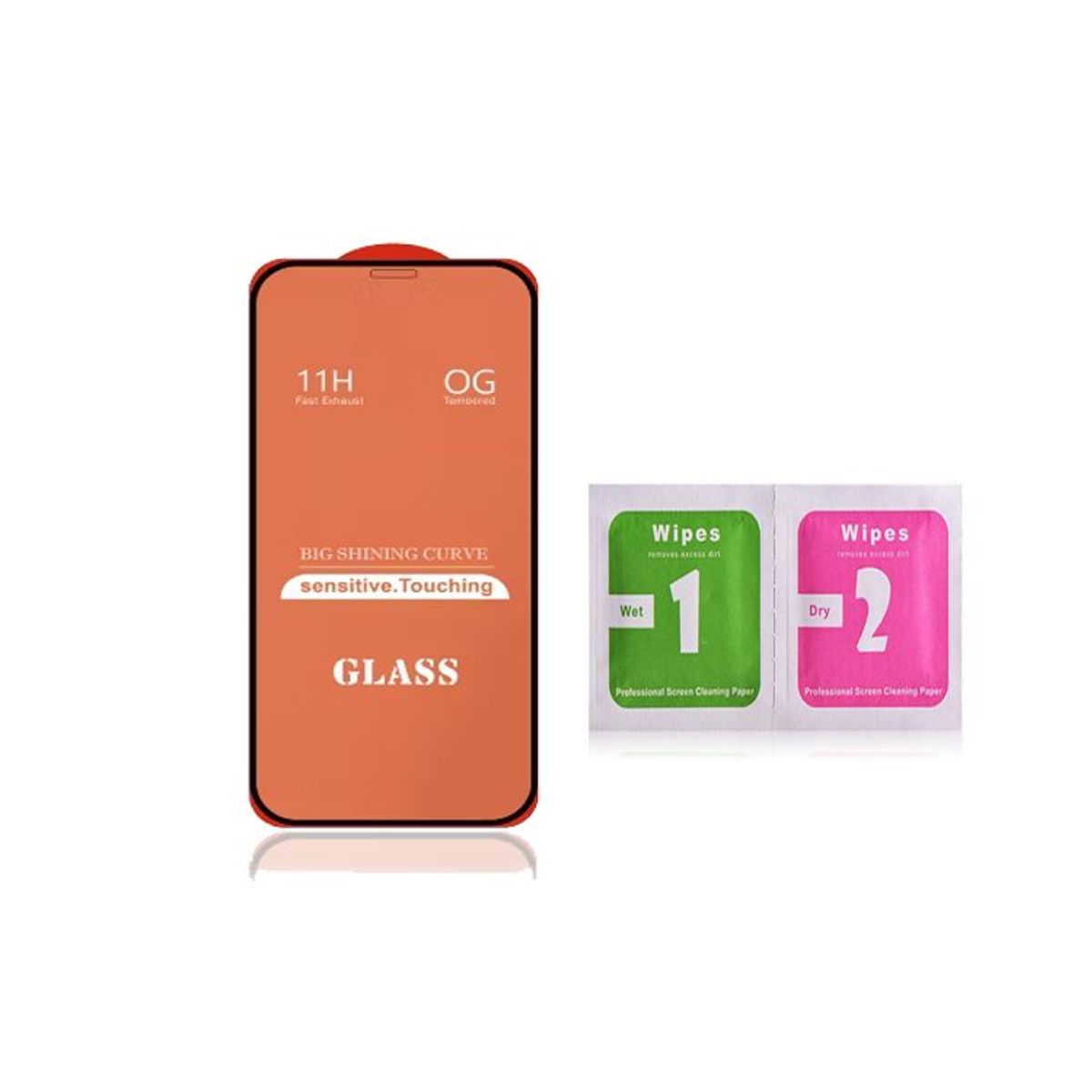 GENERICO - Mica Vidrio Templado 9H para iPhone 13 y 13 Pro Borde Negro