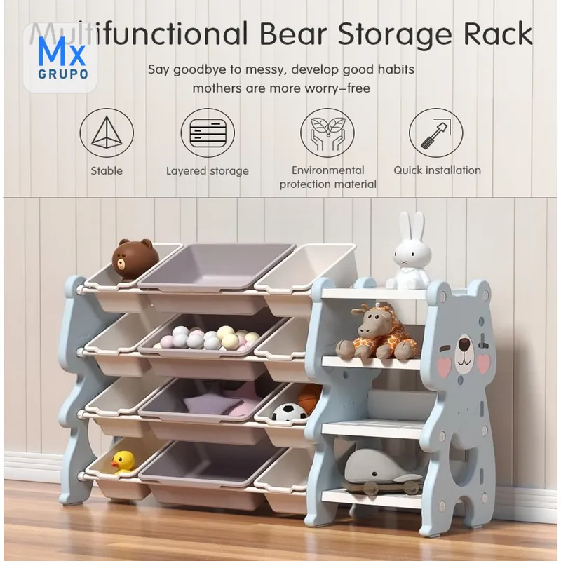 GENERICO - ORGANIZADOR CON REPISA OSITO COLOR CELESTE