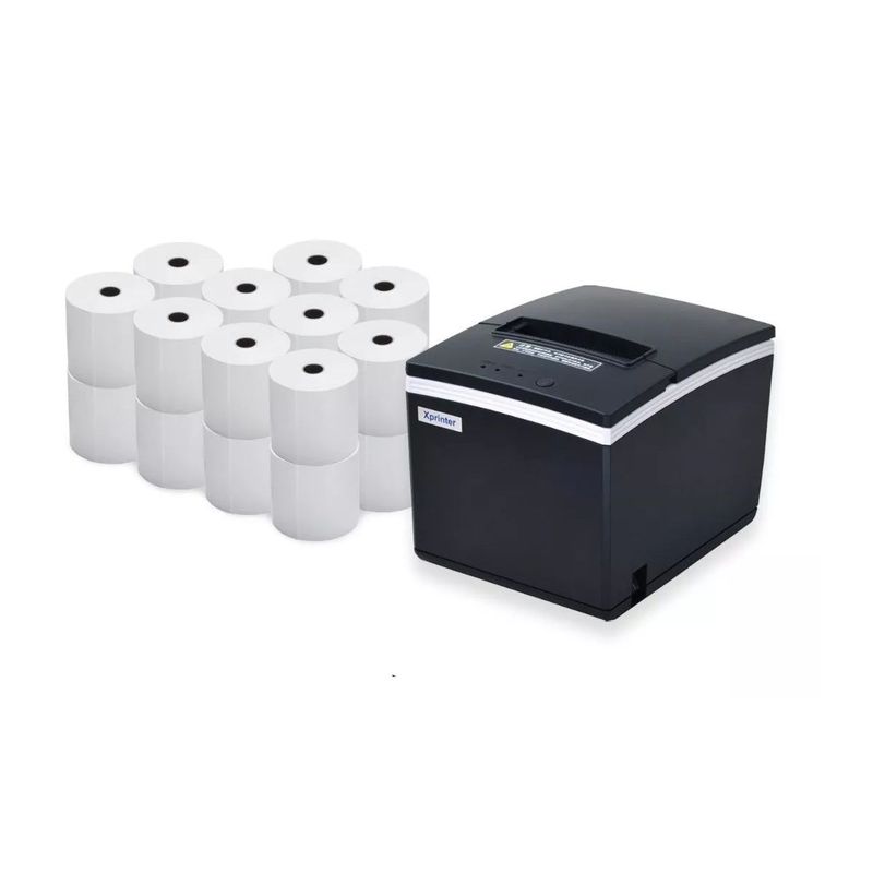 JPSYSTEMS - Impresora ticketera térmica ticket 80mm USB LAN + 20 rollos 80x80mm