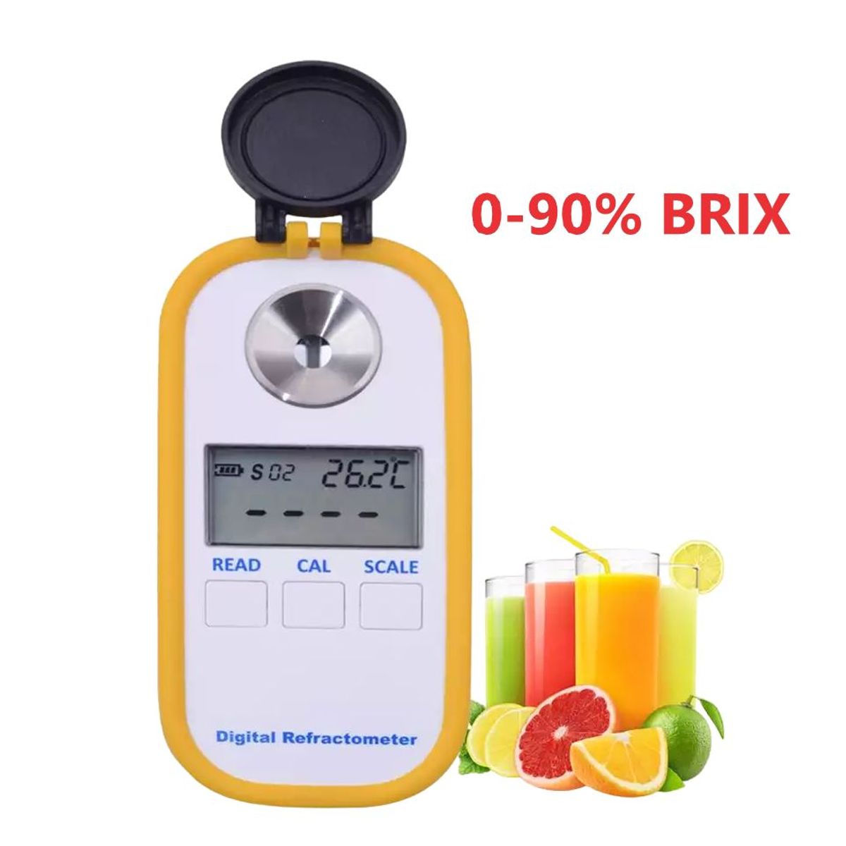 OEM - Refractómetro Digital ATC 0-90 Brix Jugos Jarabe Miel Cerveza