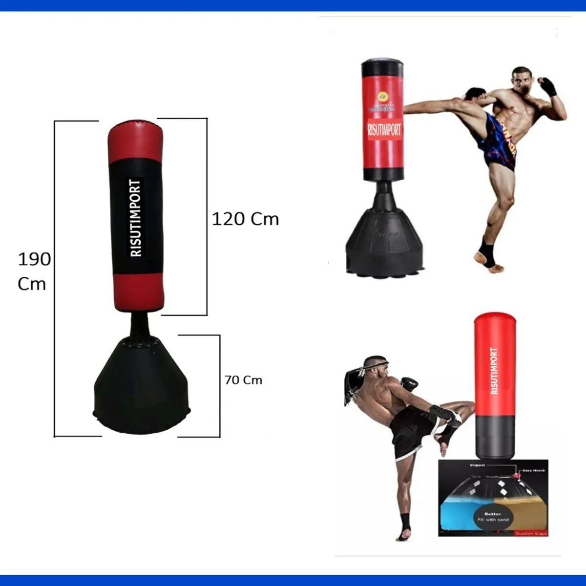 RISUTIMPORT - Sacos De Box Artes Marciales De Piso Con Base Importado