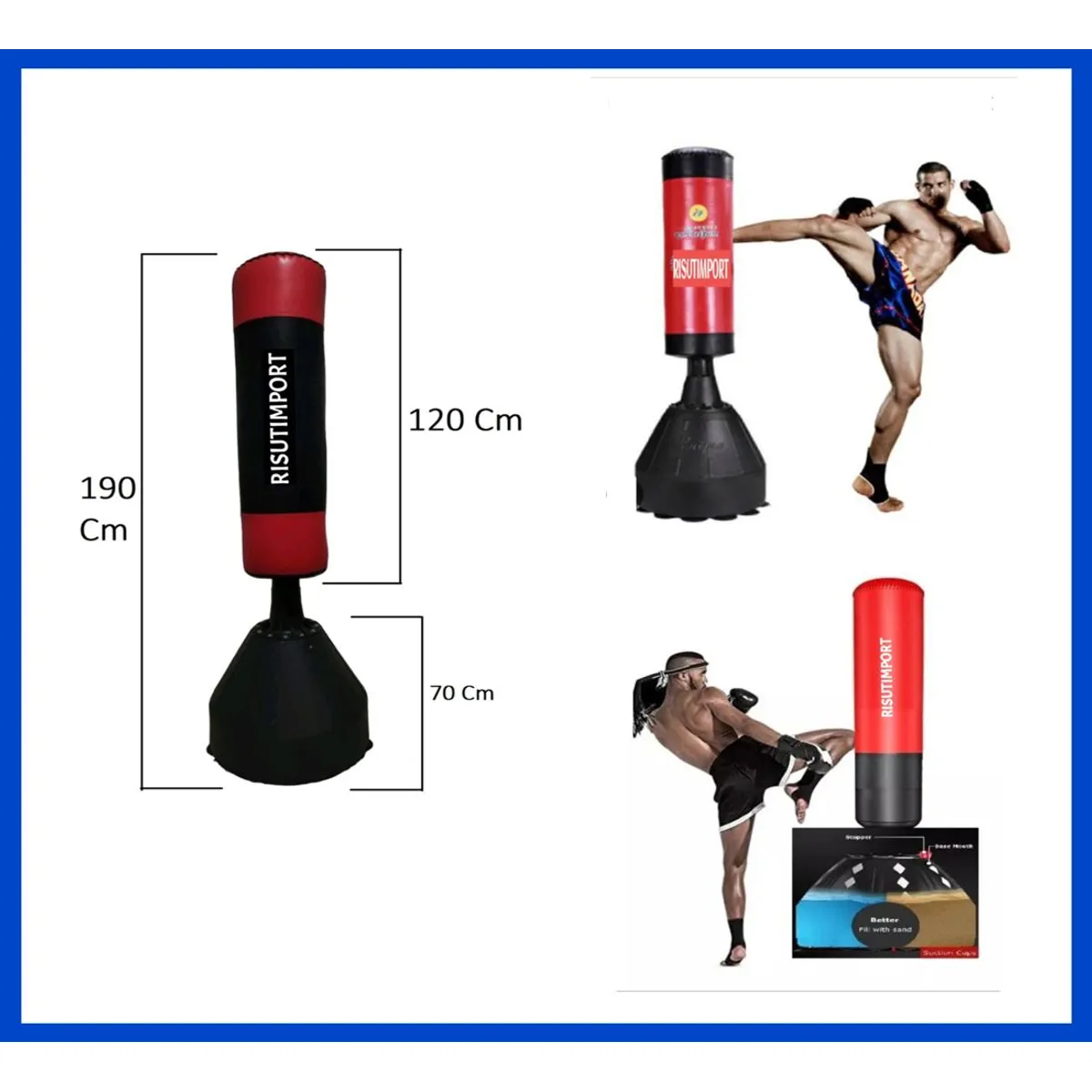 RISUTIMPORT - Sacos De Box Artes Marciales De Piso Con Base Importado