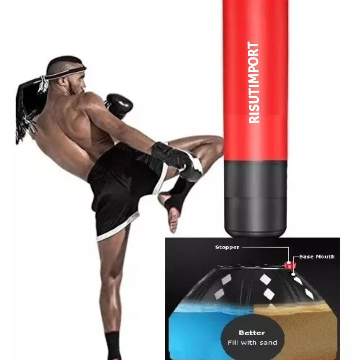 RISUTIMPORT - Sacos De Box Artes Marciales De Piso Con Base Importado