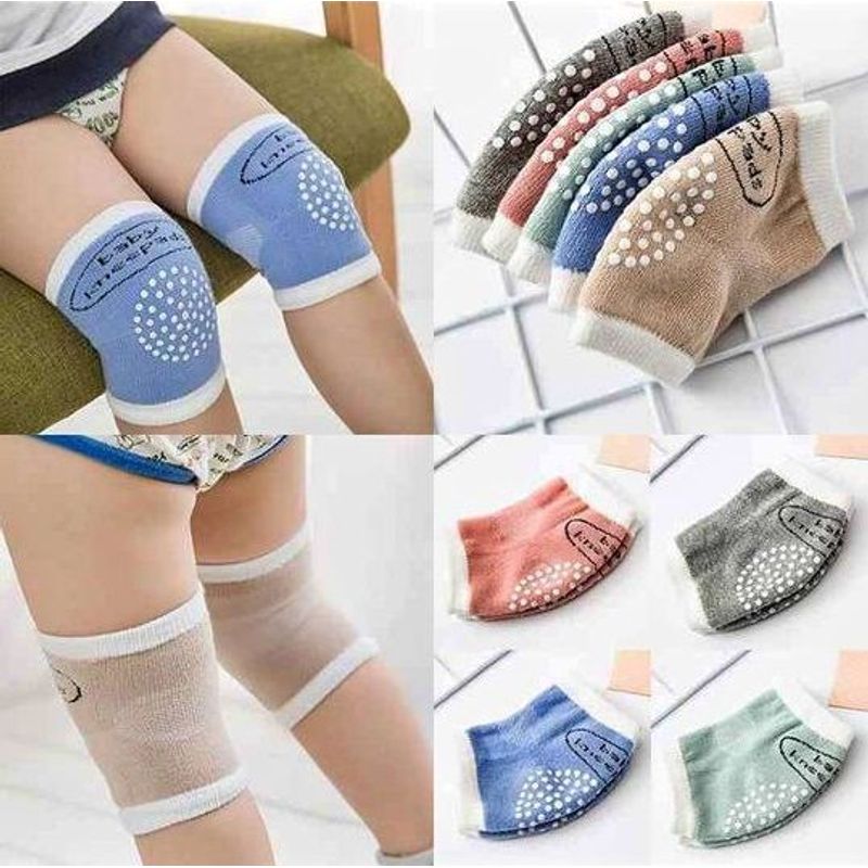 GENERICO - RODILLERA PARA BEBE 1 PACK X 3 PARES PLOMO, VERDE Y PLOMO