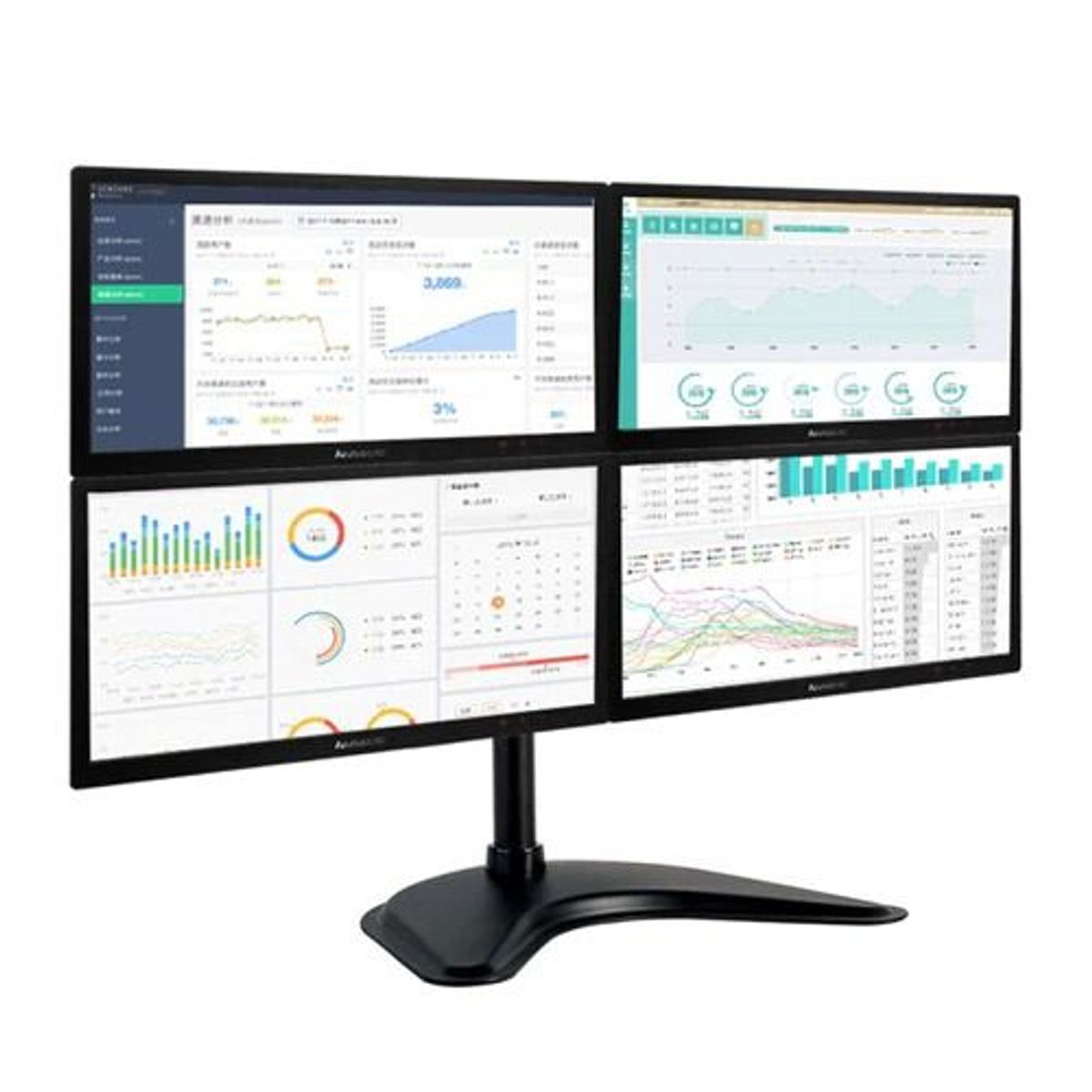 GENERICO - MONTECH - Rack Soporte Escritorio Con Base Para 4 Monitores 13" a 32"