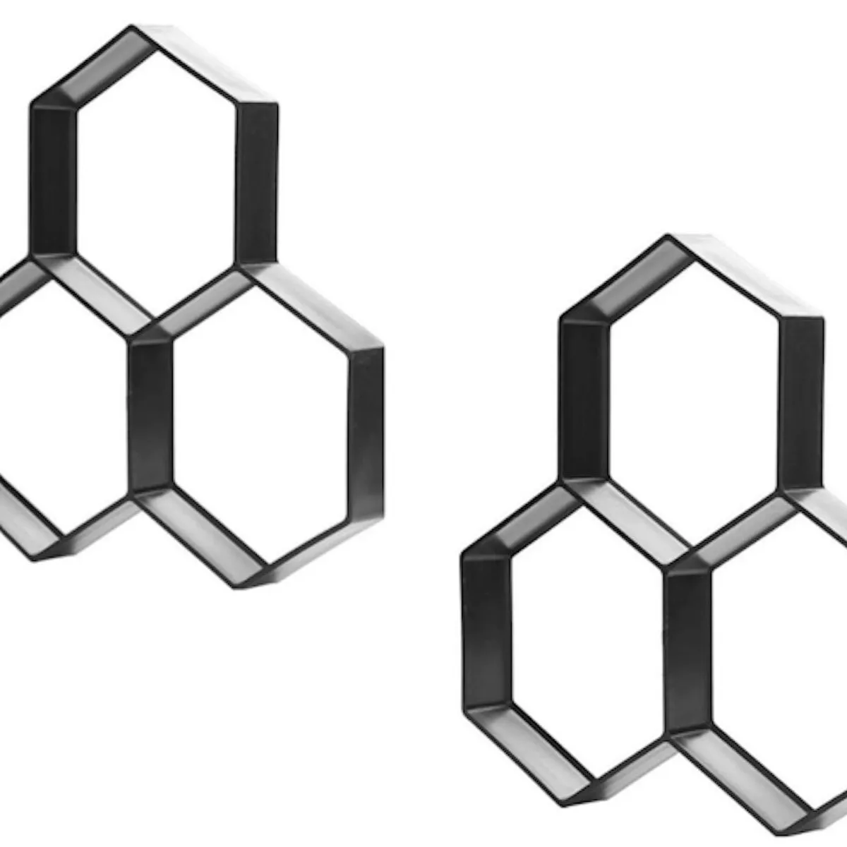 GENERICO - PACK 2 MOLDE PARA PISO CEMENTO PLANTILLAS MODELO HEX 36X36CM