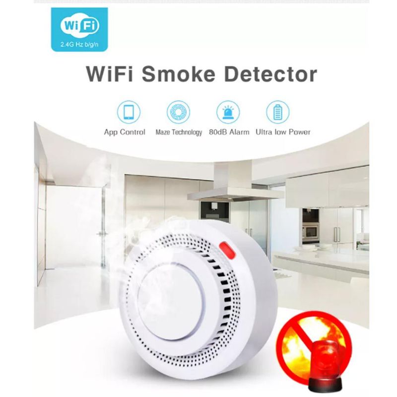 MN ELECTRONICS - Sensor Alarma Detector de humo Contra Incendios  WiFi  Tuya PST-YG400A