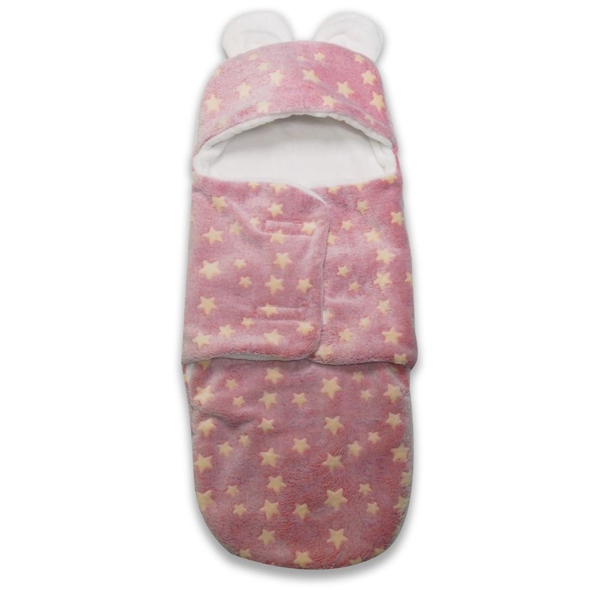 GENERICO - Manta abrigadora con saquito para bebé Rosado estrellas