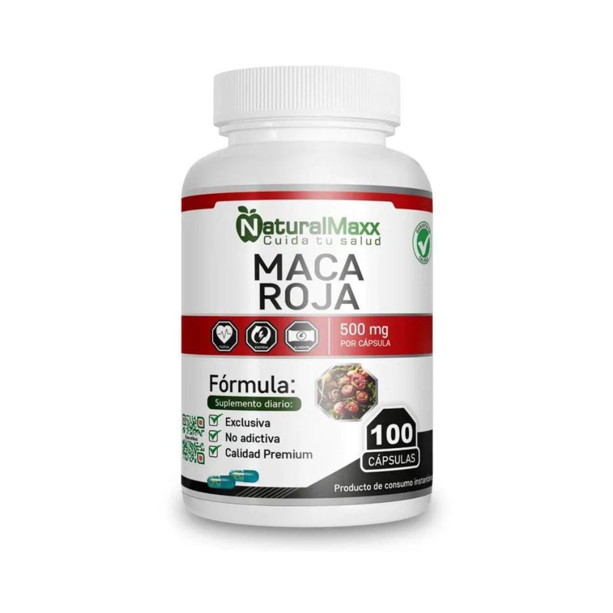 GENERICO - Suplemento Natural Maca Roja 100 Cápsulas Natural Maxx