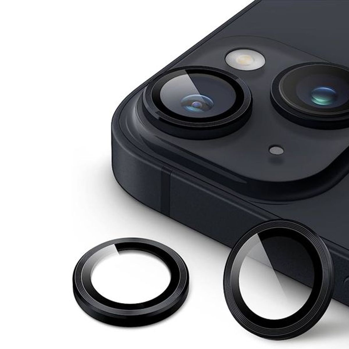 GENERICO - Protector de Cámara Metal Individual para iPhone 14 Plus - Negro