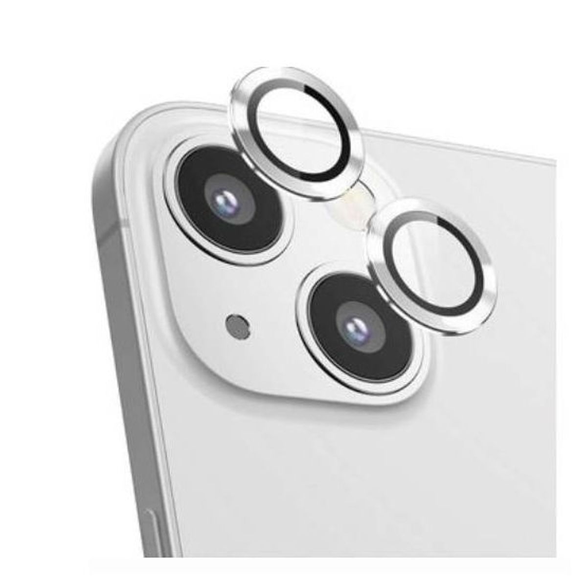 GENERICO - Protector de Cámara Metal Individual para iPhone 14 Plus- Silver