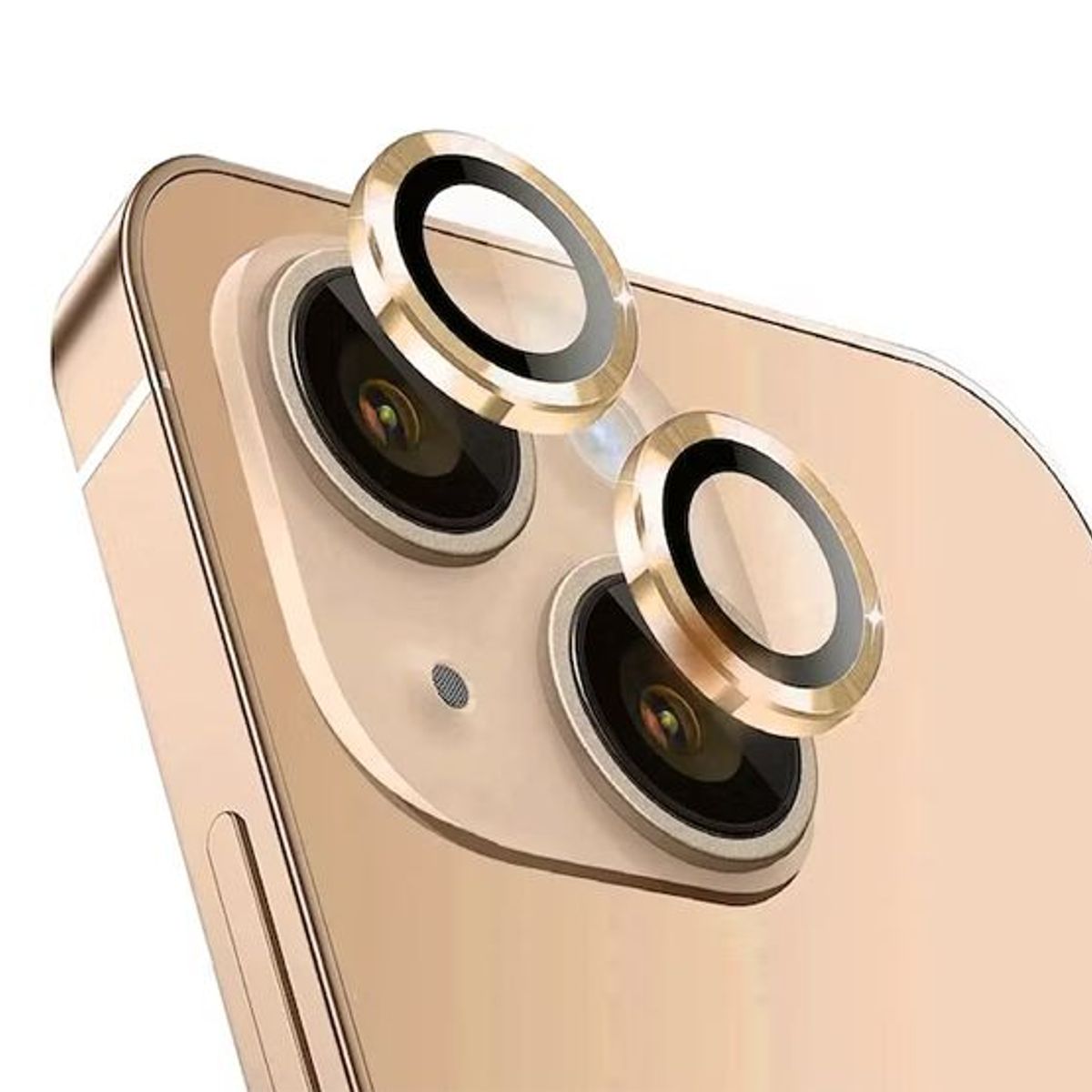 GENERICO - Protector de Cámara Metal Individual para iPhone 14 Plus- Dorado