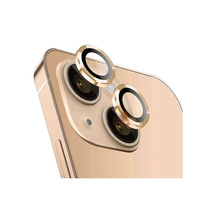 GENERICO - Protector de Cámara Metal Individual para iPhone 14 Plus- Dorado