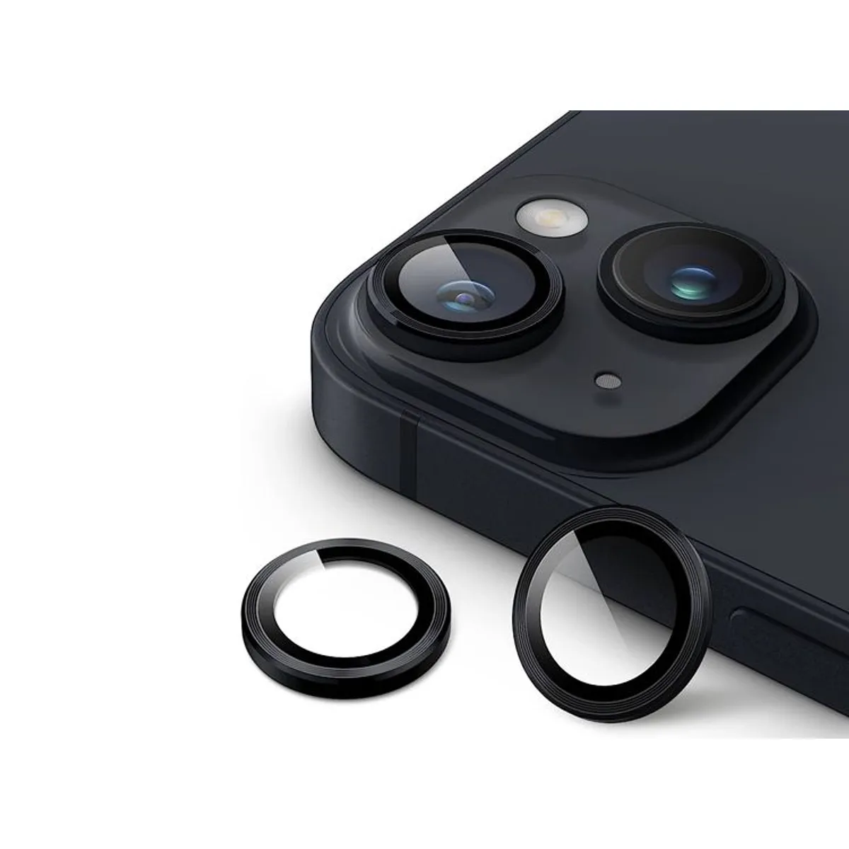 GENERICO - Protector de Cámara Metal Individual para iPhone 13  - Negro