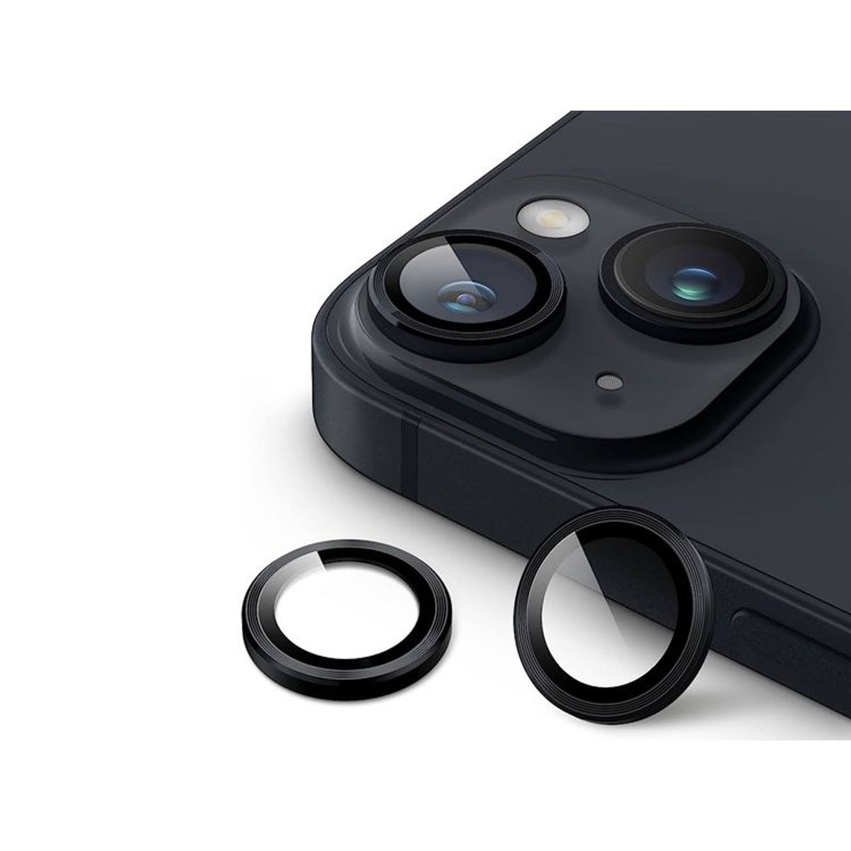 GENERICO - Protector de Cámara Metal Individual para iPhone 13 Mini - Negro