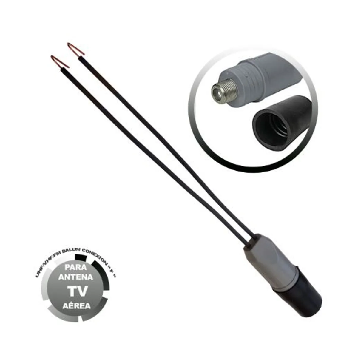 PRASEK - Balun Aéreo para Antena TV Aérea PR-2106 PRASEK