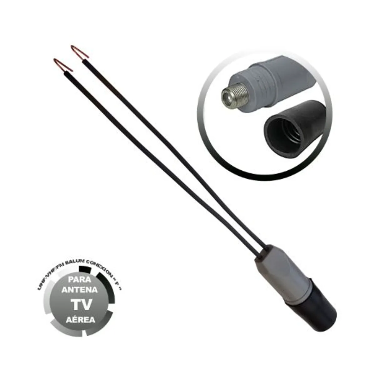 PRASEK - Balun Aéreo para Antena TV Aérea PR-2106 PRASEK