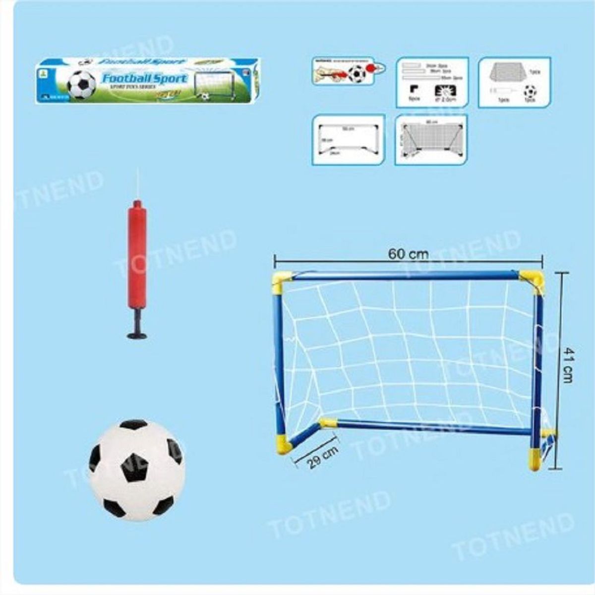 GENERICO - Arco de Futbol Armable para Niños 60x41x29cmPelota
