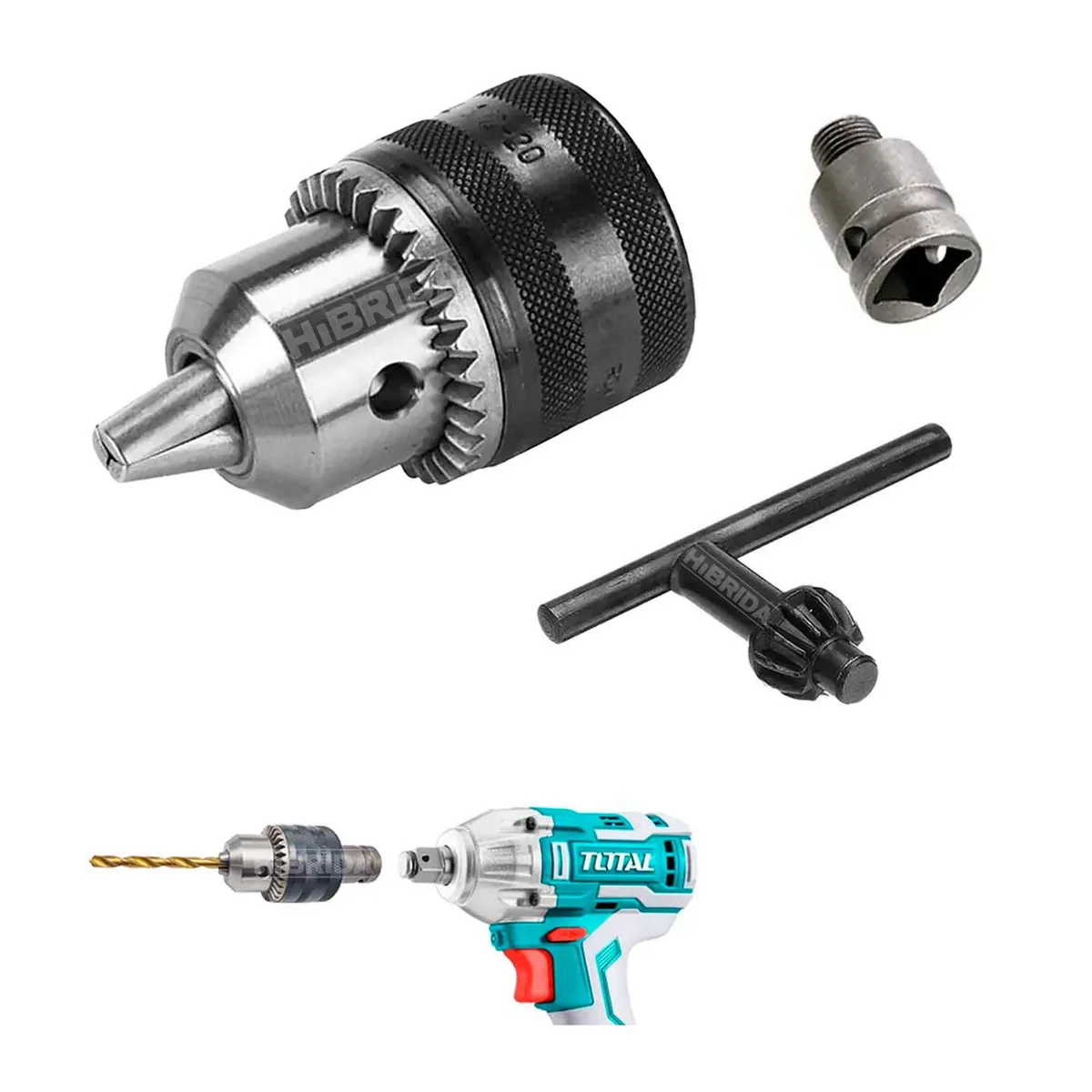 GENERICO - Adaptador Llave de Impacto Convierte a Chuck Para Usar Brocas Comunes