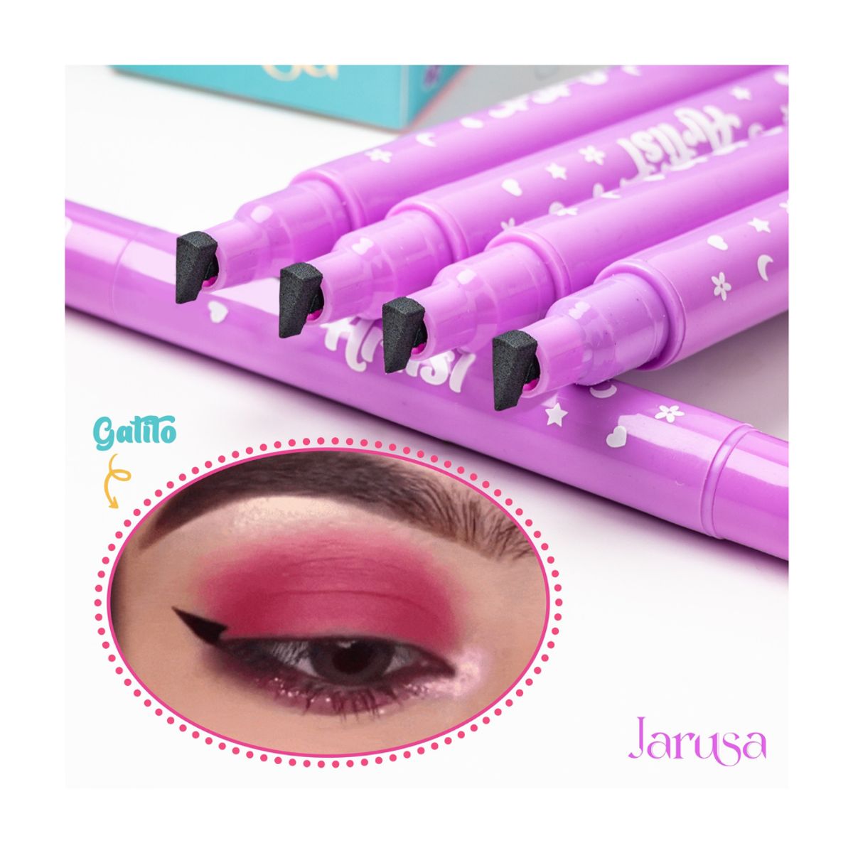 GENERICO - Delineador Negro Doble punta con sello de corazón Jarusa