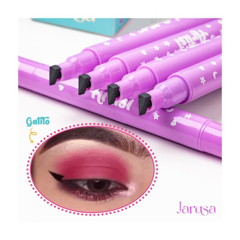 GENERICO - Delineador Negro Doble punta con sello de corazón Jarusa