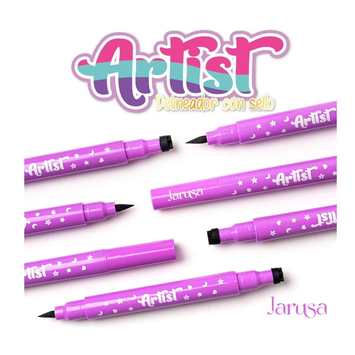 GENERICO - Delineador Negro Doble punta con sello de corazón Jarusa