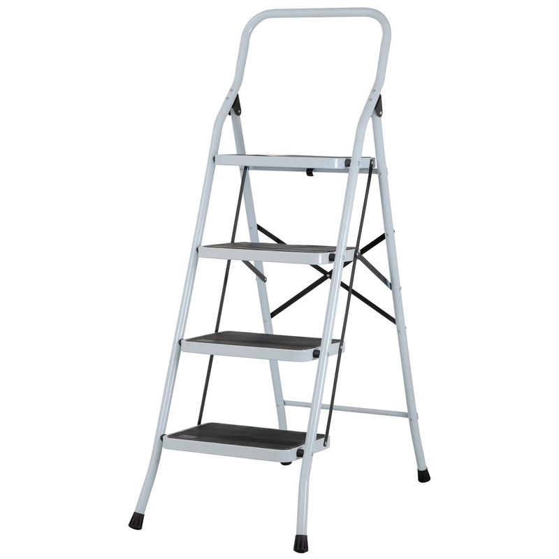 PRETUL - Escalera tubular, plegable, 4 peldaños, Pretul