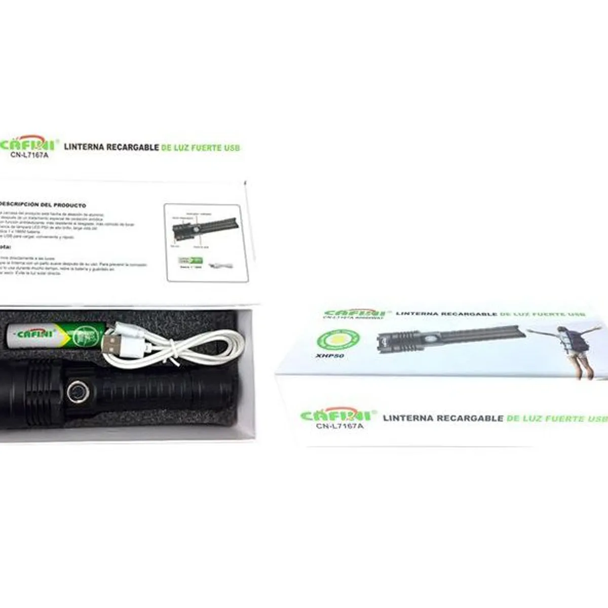 CAFINI - Linterna Led Recargable 90000W Cafini