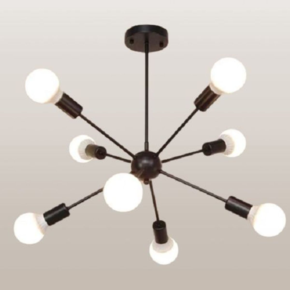 GENERICO - Lámpara colgante modelo átomo negro- Incluye ocho bombillas