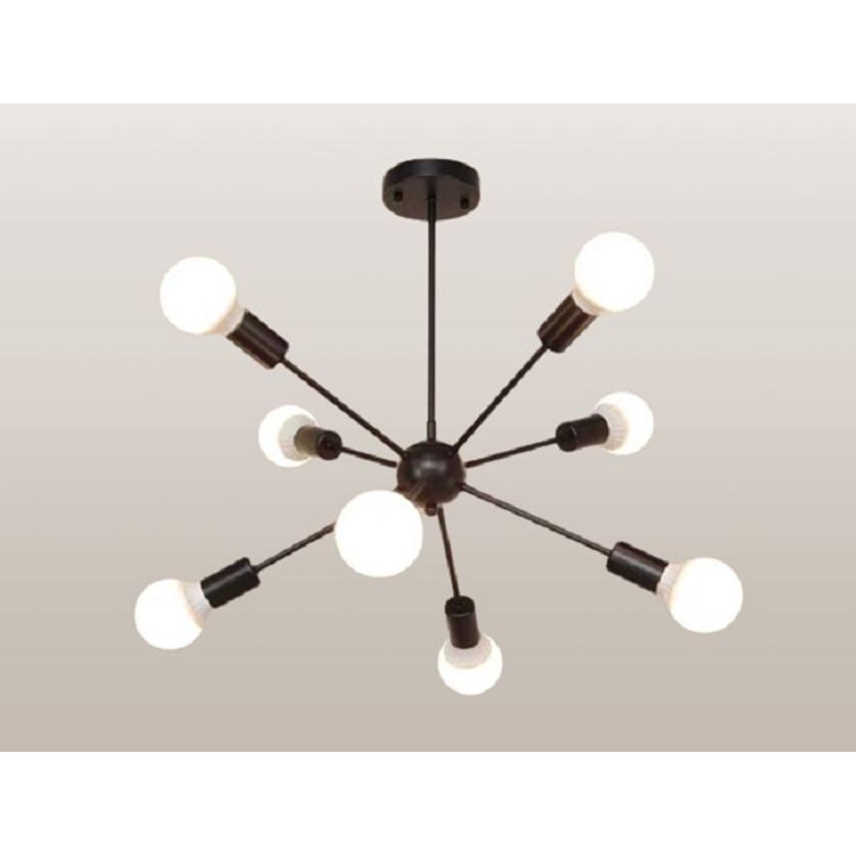 GENERICO - Lámpara colgante modelo átomo negro- Incluye ocho bombillas