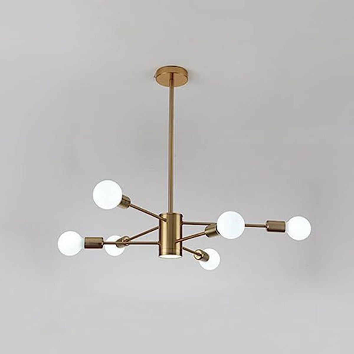 GENERICO - Lámpara colgante modelo contemporáneo dorado- Incluye seis bombillas