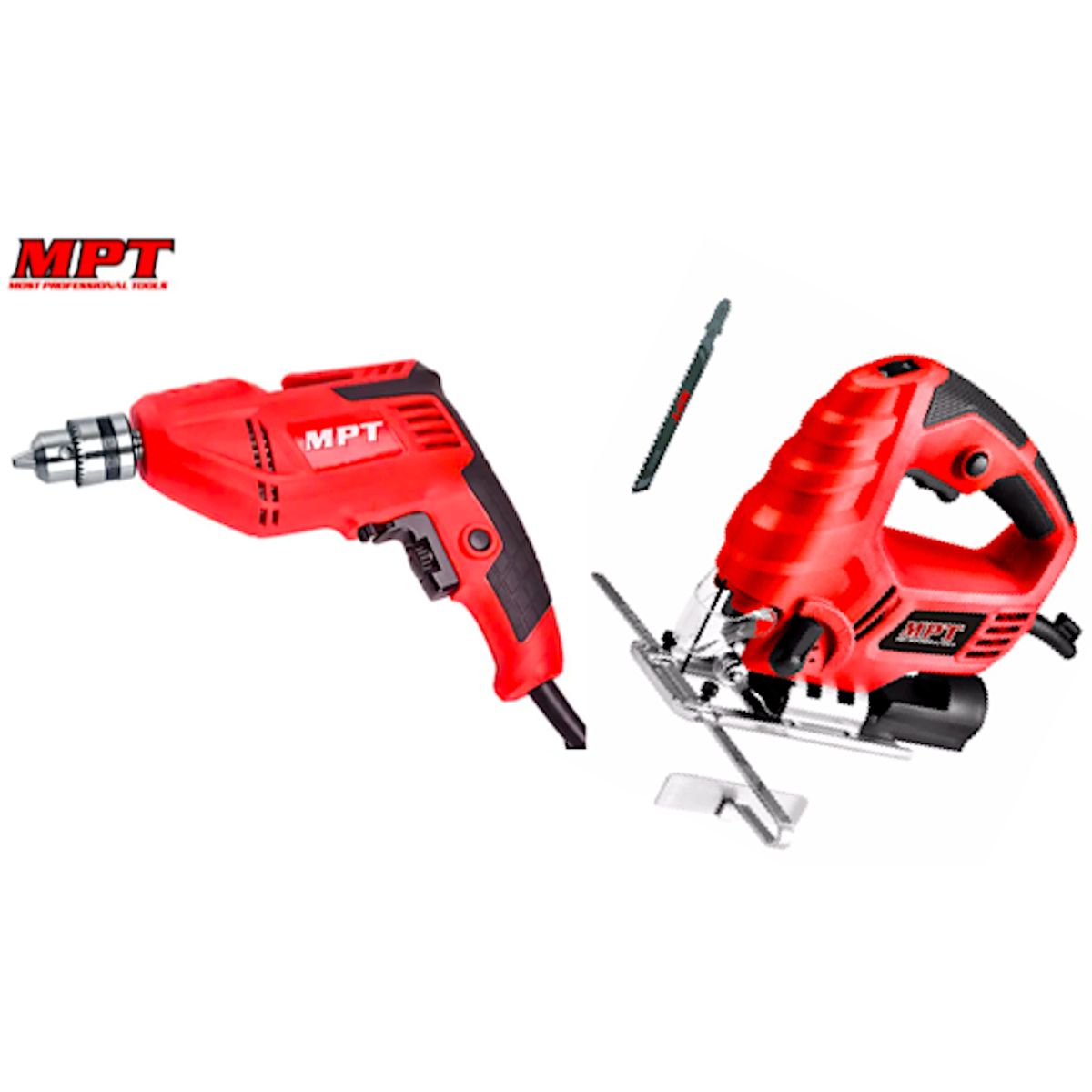 GENERICO - COMBO TALADRO ELÉCTRICO 400W  SIERRA CALADORA 550W MPT TOOLS