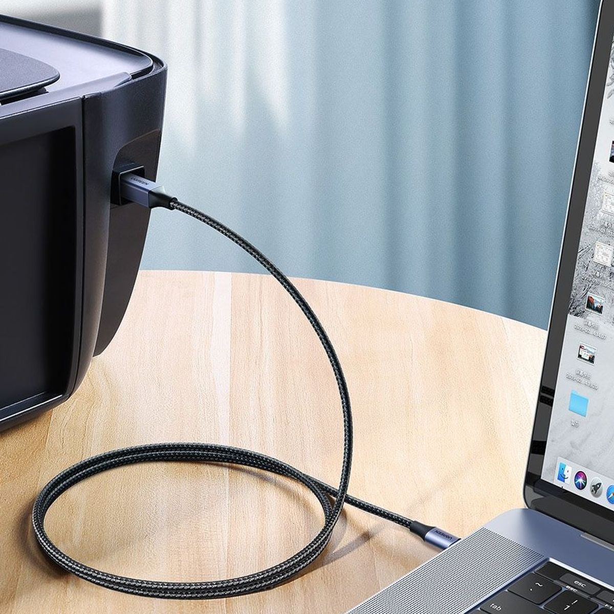 UGREEN - Cable USB C Tipo B PREMIUM 1m Impresoras Nylon PC MacBook