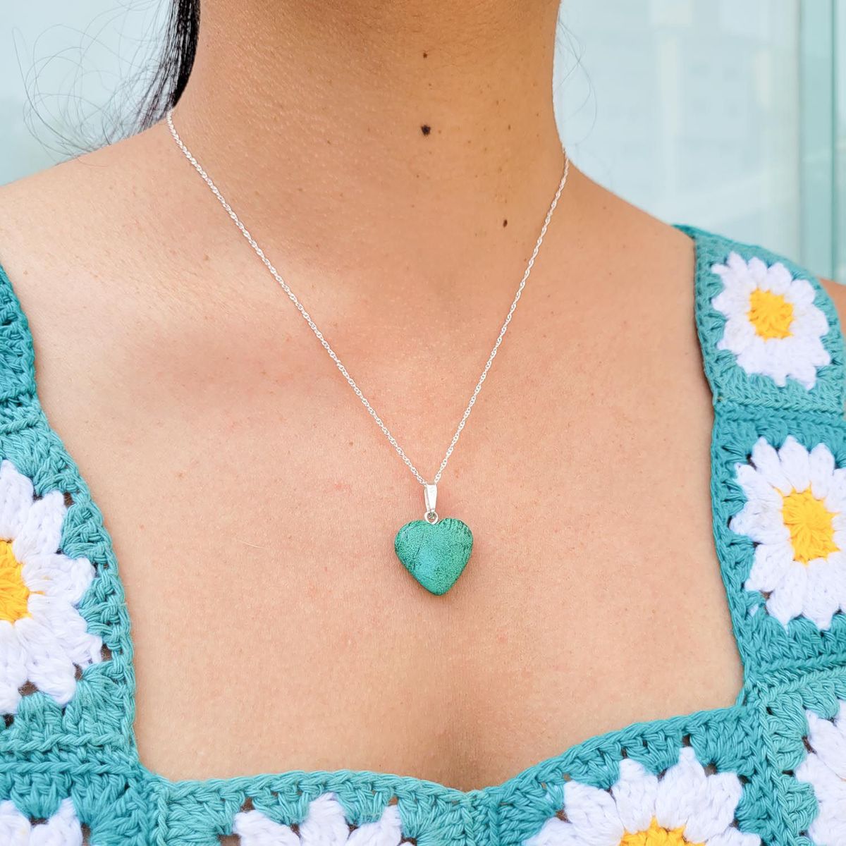 INTUERI - Collar Corazón Crisocola 2cm