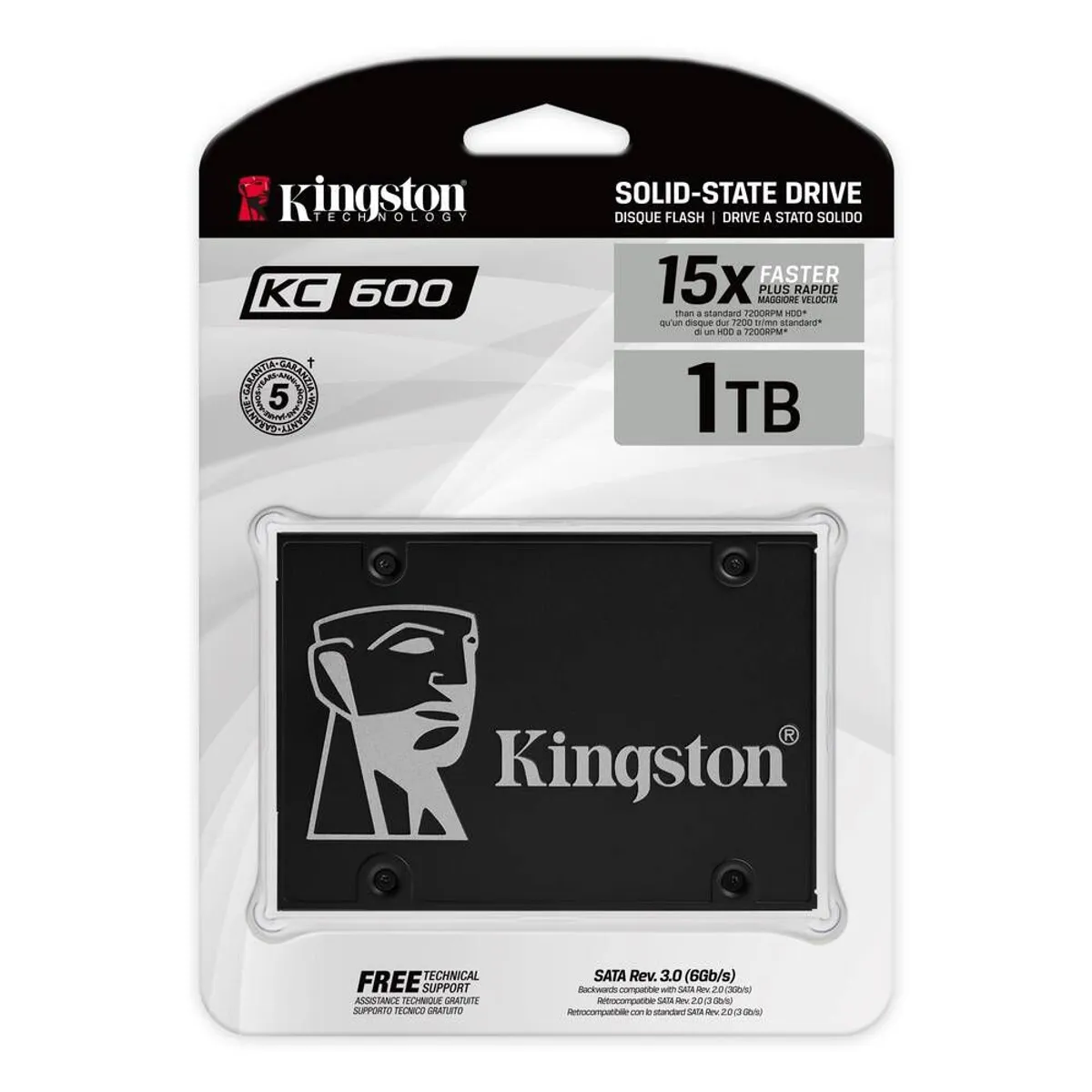 KINGSTON - Disco Solido SSD KC600 1TB Kingston 6gb/s 2.5