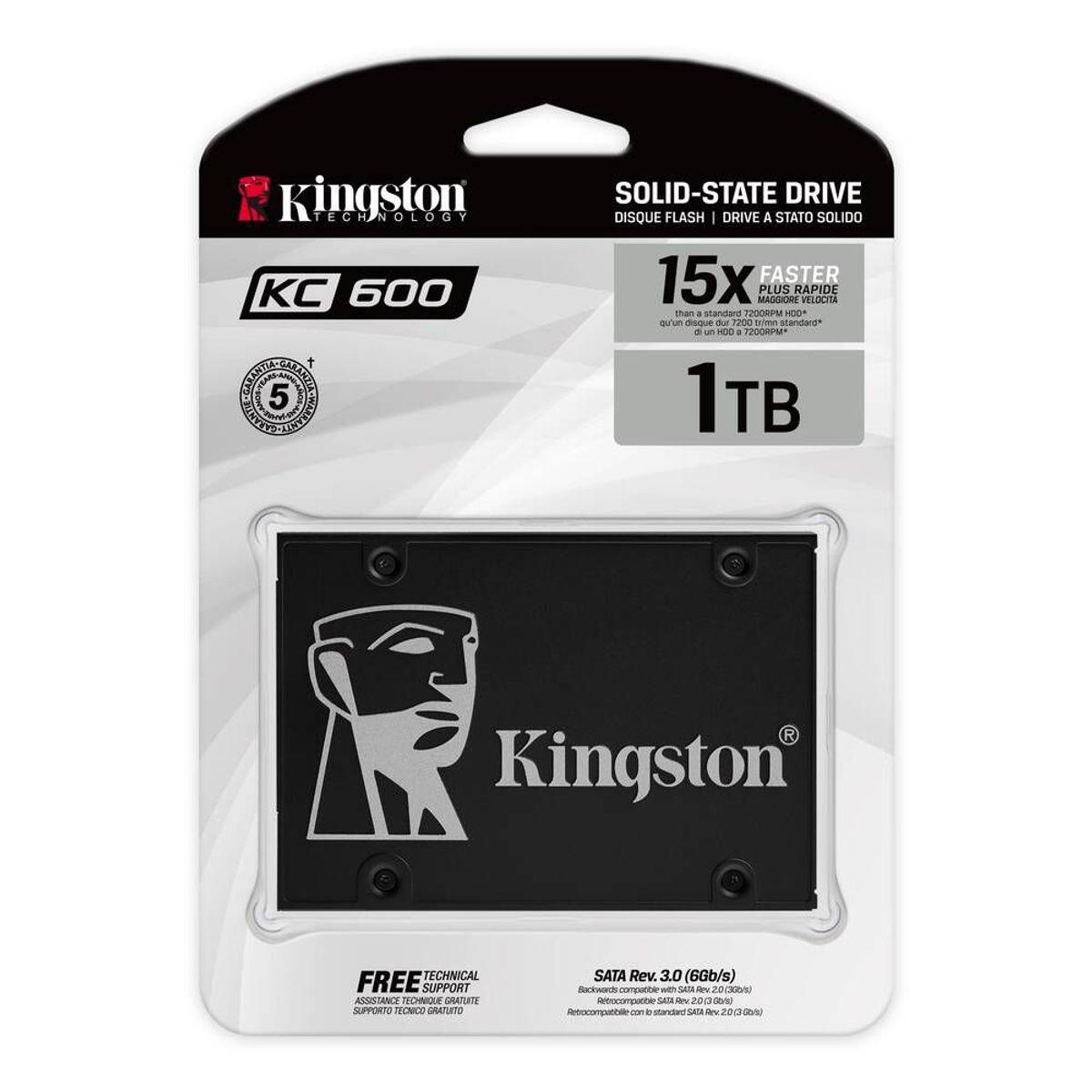 KINGSTON - Disco Solido SSD KC600 1TB Kingston 6gb/s 2.5