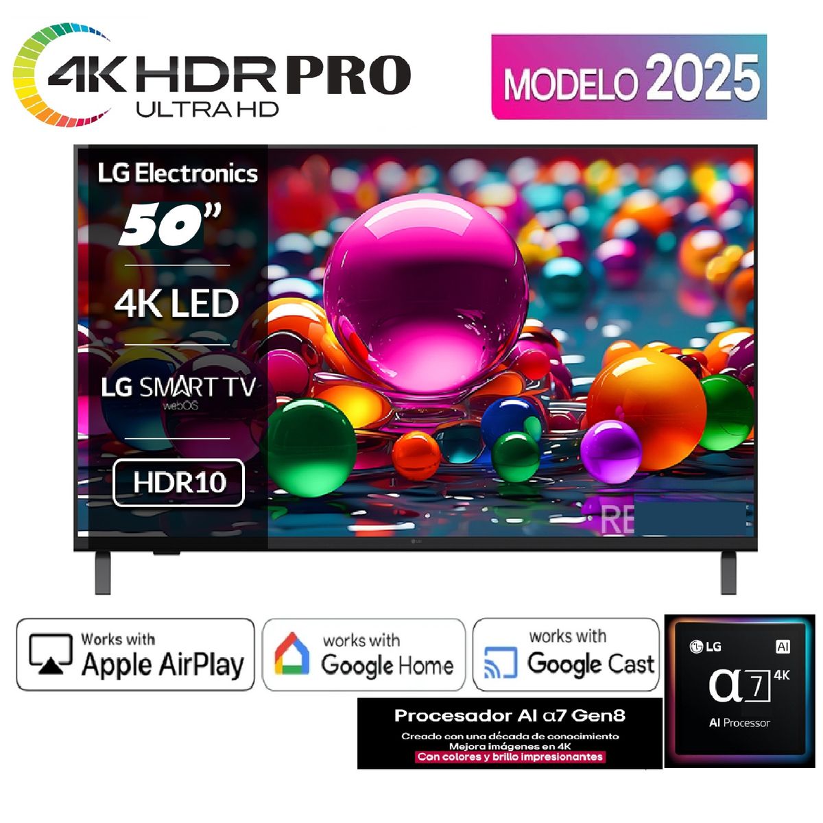 LG - Led 50 Pulgadas UHD 4K Smart TV Procesador A7 50UA7300