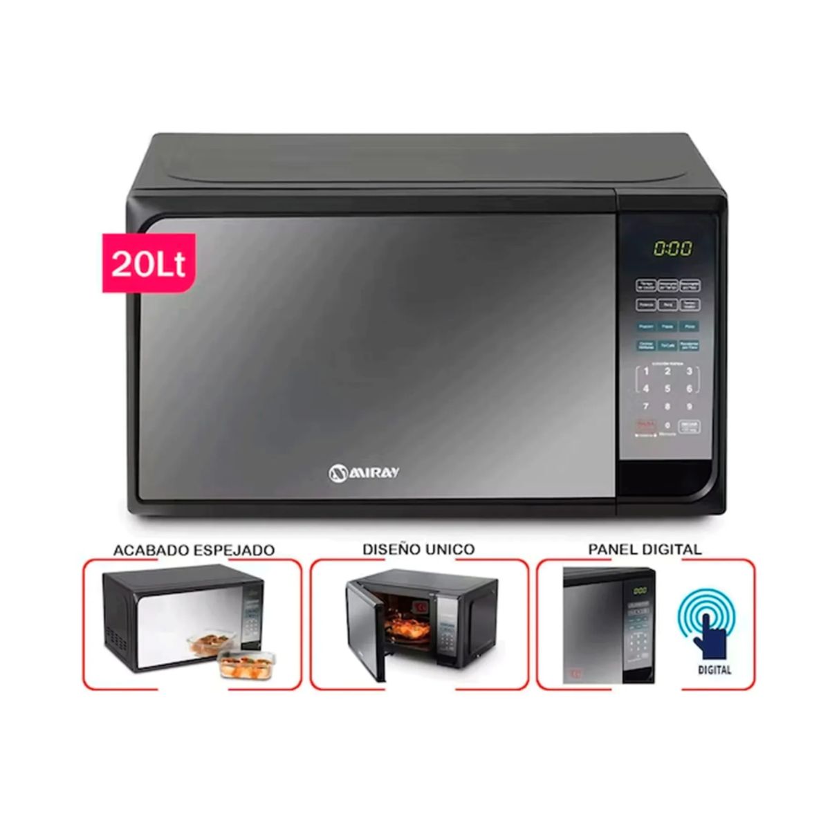 MIRAY - HORNO MICROONDAS 20L.  MIRAY  HMM- 20N