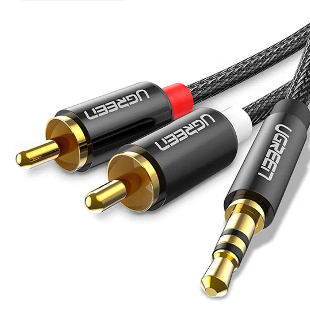 UGREEN - Cable PREMIUM 35mm TRS RCA Nylon HiFi 1m PC Tv