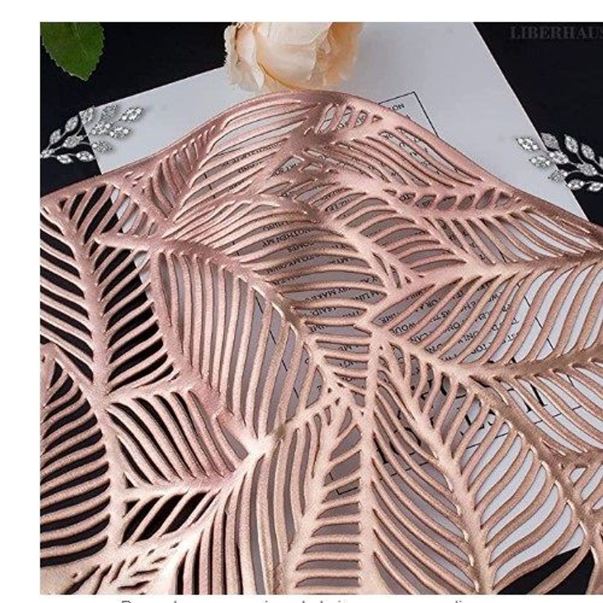 GENERICO - Individuales circulares dorados elegantes pvc 6 unidades