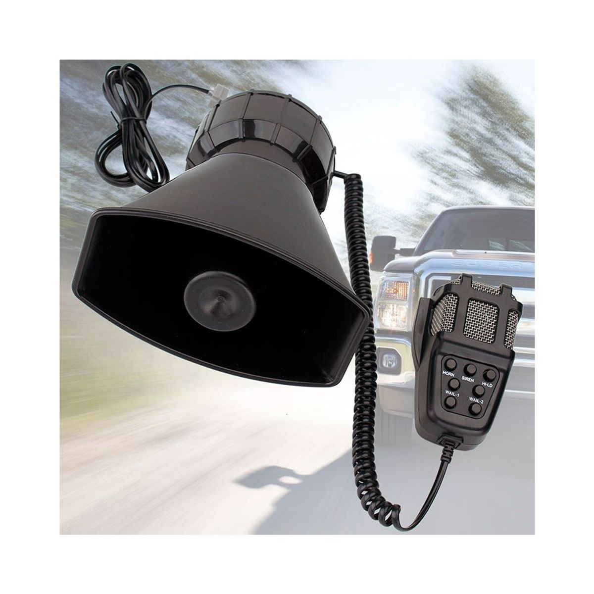 GENERICO - Megafono Policial Federal 7 Tonos Auto Camioneta Universal