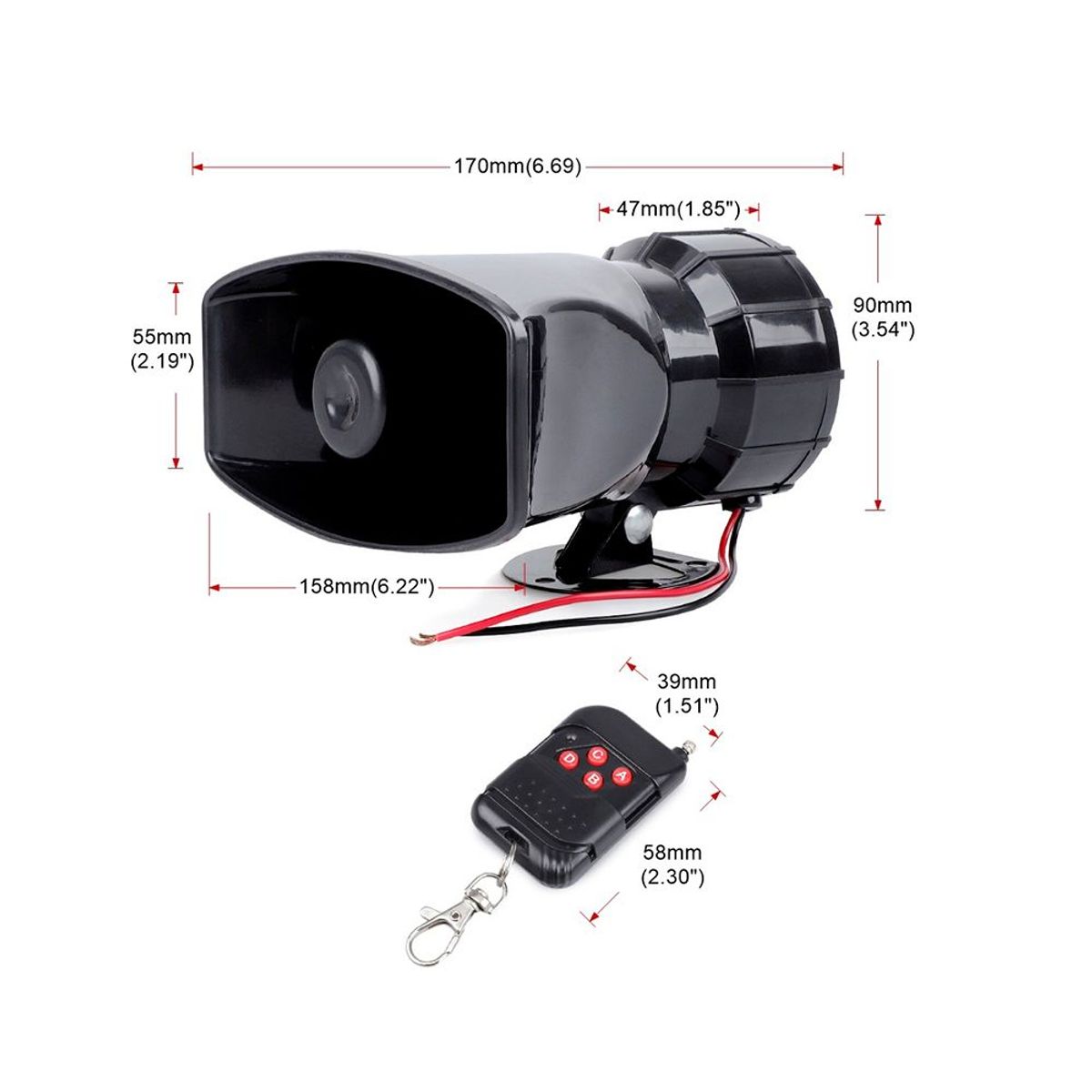 GENERICO - Sirena Policial Federal Multitono Inalambrico Auto Camioneta