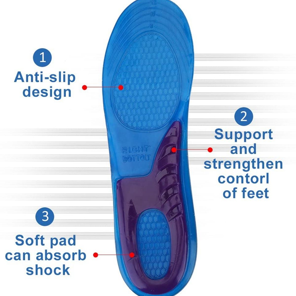 OEM - Plantilla Deportiva Silicona -Masaje -Ortopédico