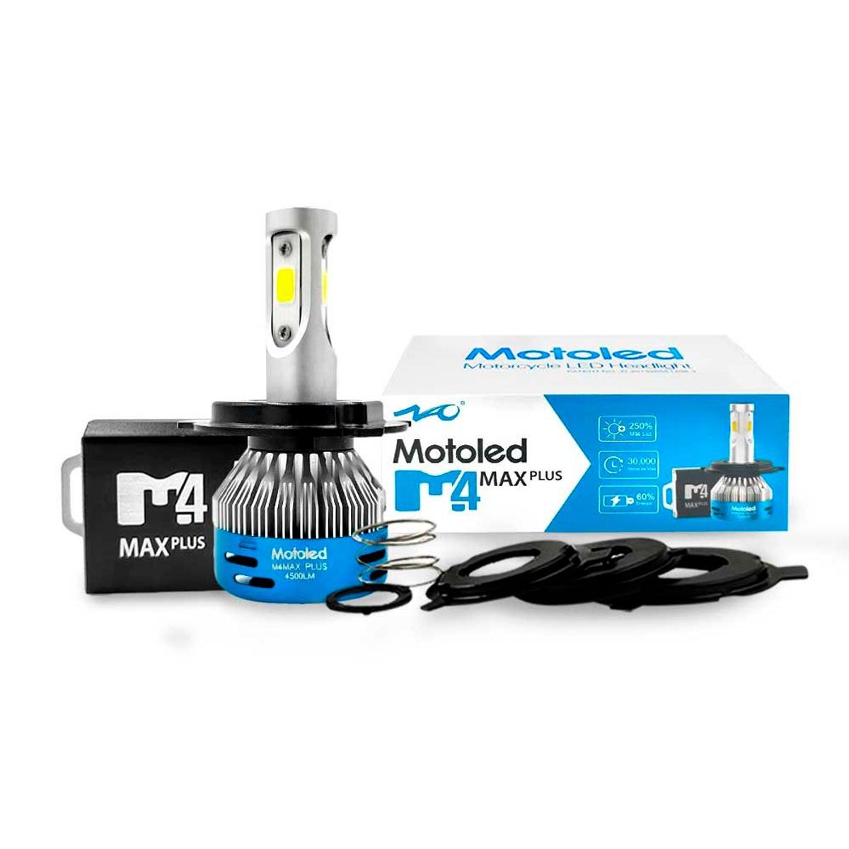 NAOEVO - Motoled M4MAX PLUS H4 4500LM Multivoltaje