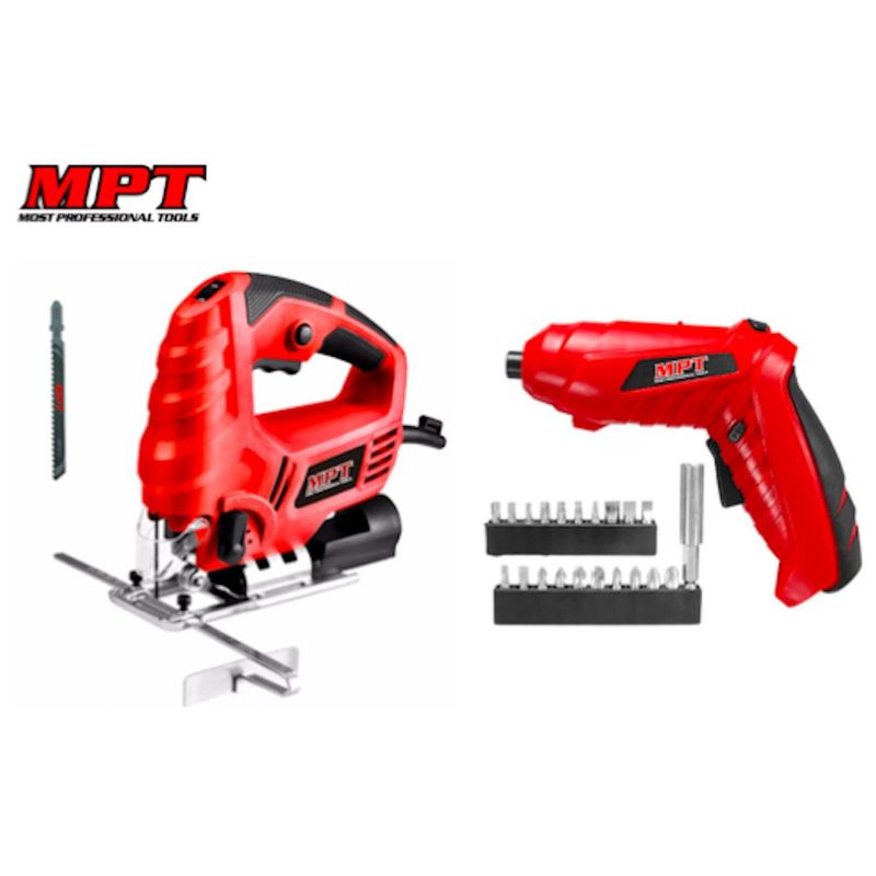 GENERICO - COMBO DESTORNILLADOR INALAMBRICO  CALADORA ELECTRICA 550W MPT TOOLS