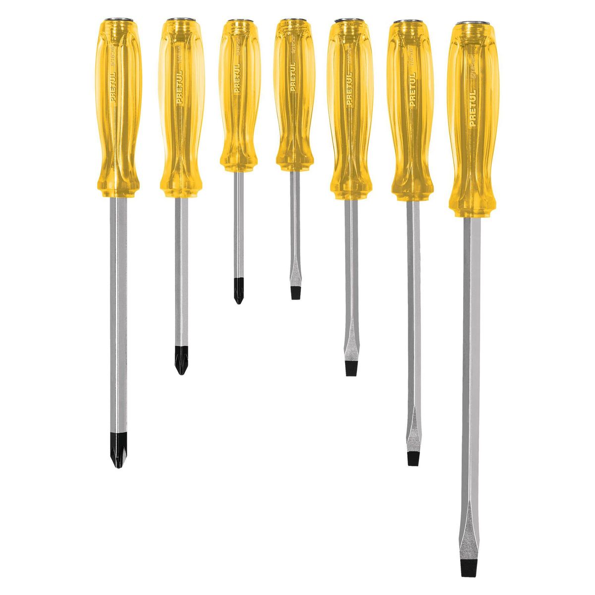 PRETUL - Juego de 7 desarmadores de impacto Pretul