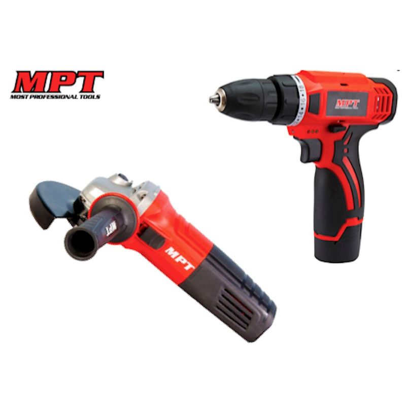 GENERICO - COMBO TALADRO INALÁMBRICO 12V  AMOLADORA ELÉCTRICA 680W MPT TOOLS