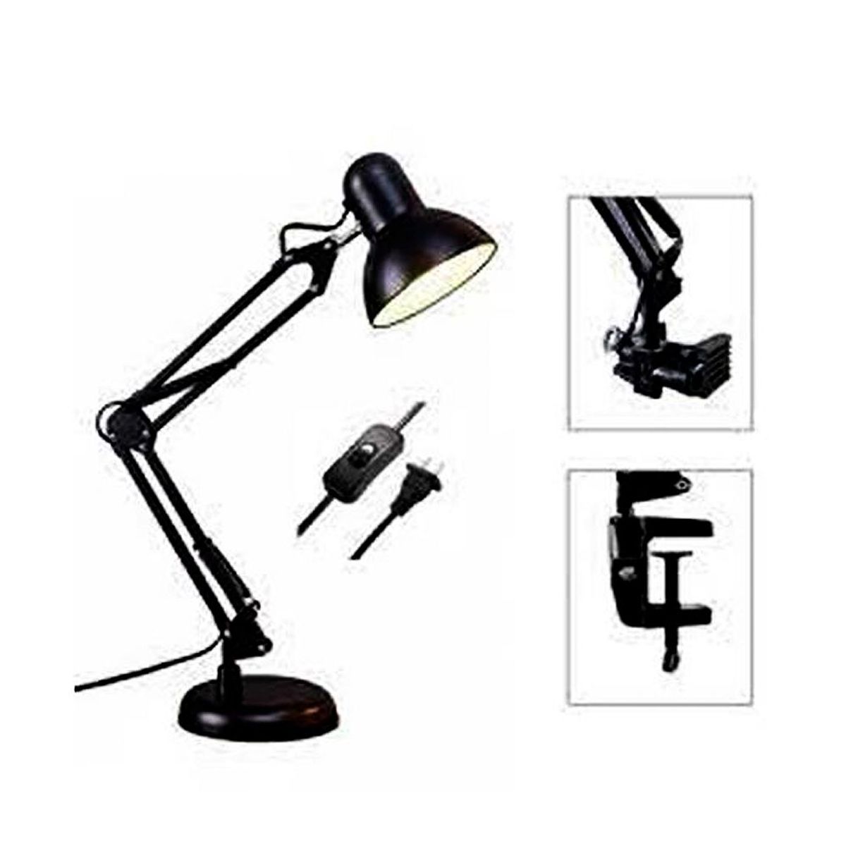 SEISA - Lámpara De Escritorio Con Brazo Ajustable De Metal Giratorio