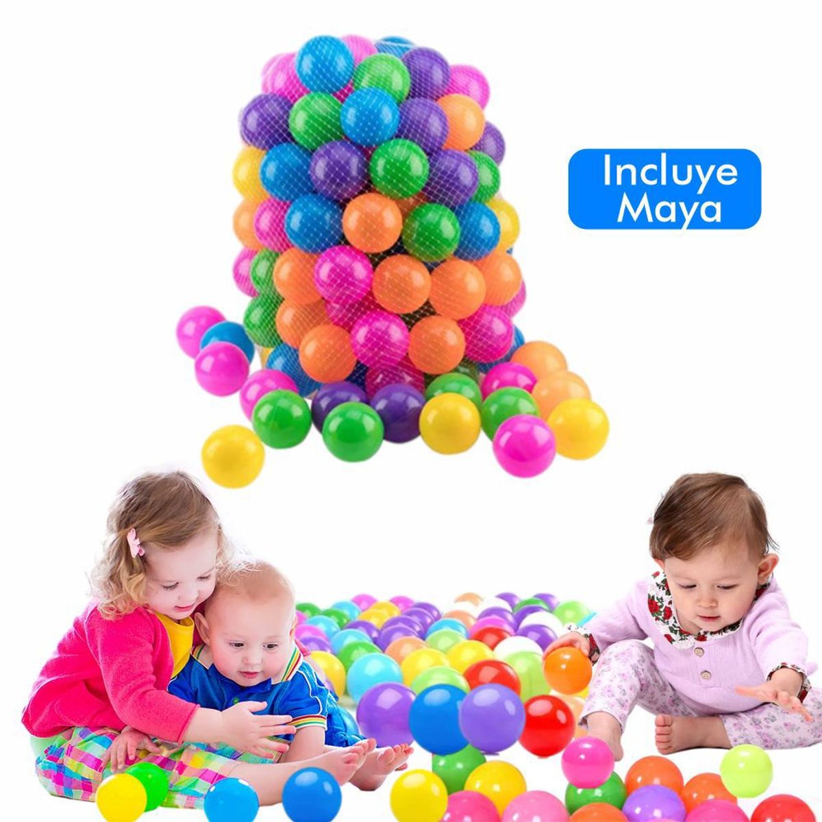 NACIONAL - Set 100 Pelotas Multicolor Suaves A Prueba de Aplastamiento