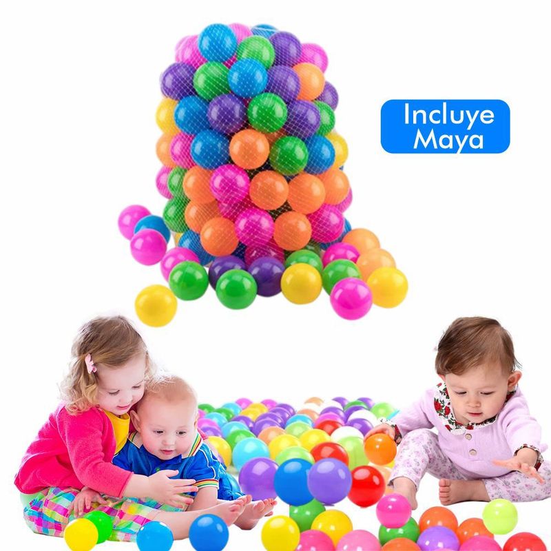 NACIONAL - Set 100 Pelotas Multicolor Suaves A Prueba de Aplastamiento